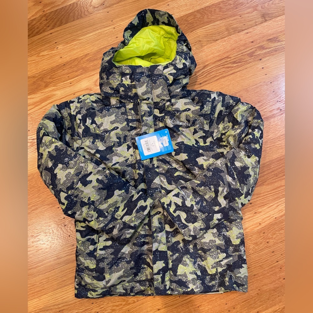 Columbia Kids Camo Puffer Jacket - Green and Navy Blue